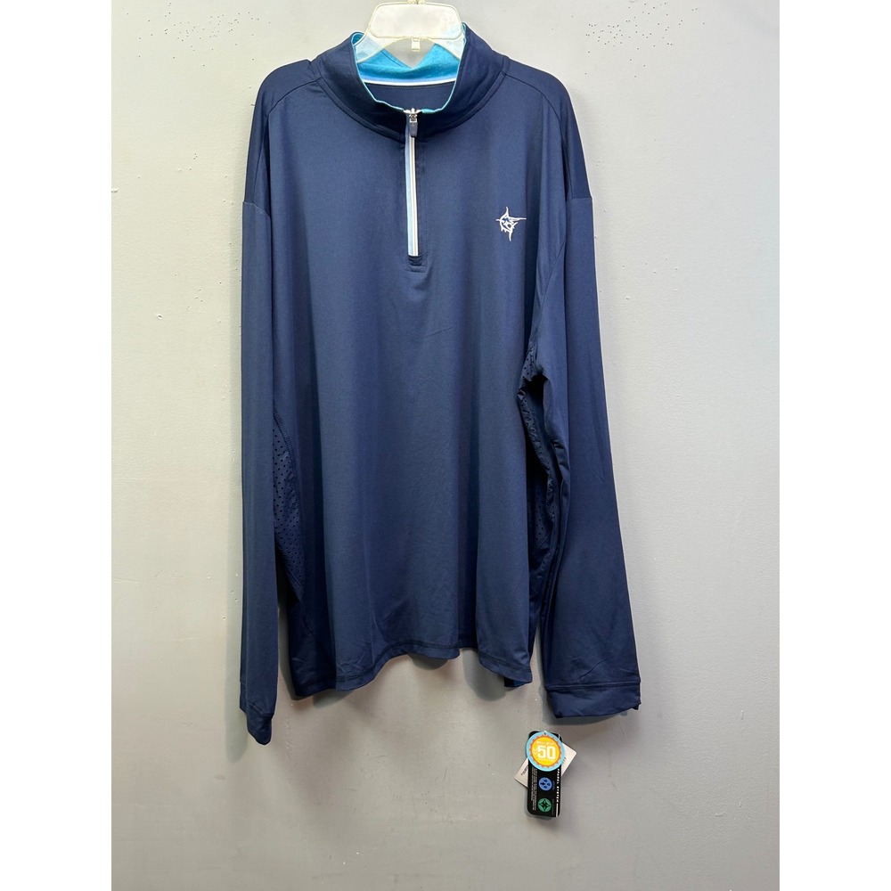 WhiteWater Performance 1/4 zip Pullover Men XXXL‎ Navy Blue UV 50 Fishing NEW